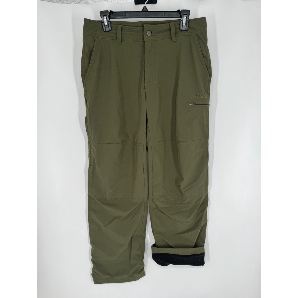 Eddie Bauer Fleece Lined Travex Hiking Cargo Pants Straight Leg Baggy Mens 32x30